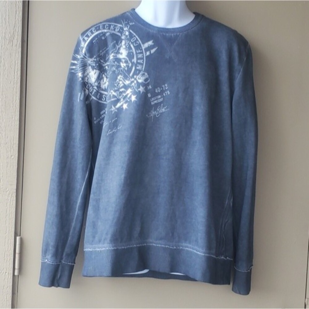 Vintage 2000s Marc Ecko cut & sew Charcoal CrewNeck Dad Rock Sweatshirt